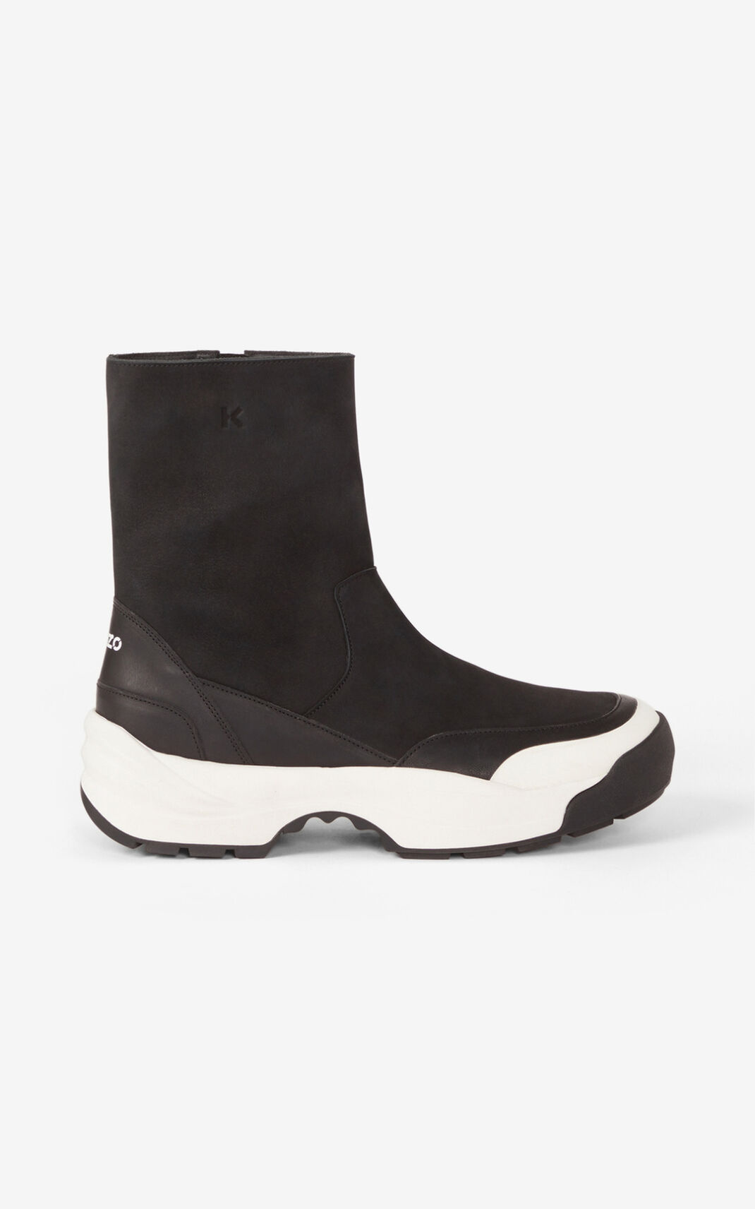 Botas Kenzo Grained Couro Masculino - Pretas | 043EIRMDX